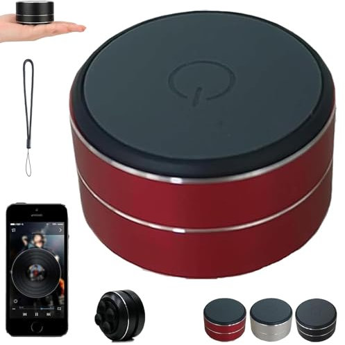 Thumpy - Mini altoparlante Bluetooth con ventosa, suono stereo wireless portatile aggiornato 2025, suono stereo a 360°, per casa, viaggi, feste e attività all'aperto (rosso)