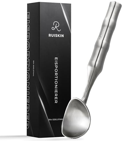 Eisportionierer - Premium Eislöffel aus Edelstahl - Der Ideale Eislöffel Portionierer - Perfekte Ice Cream Scoop - Musthave In Jedem Haushalt (Edelstahl)