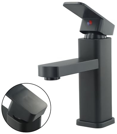 Grifo mezclador de cascada para lavabo, cromado, cuadrado