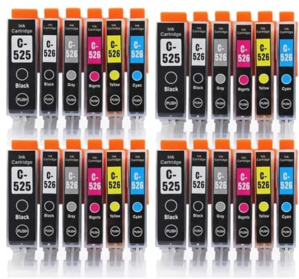 QIANWENSHANWH HT*L PGI525 PGI 525 CLI-526 PGI-525 PGI-525XL Tintenpatronen for C-Non P-xma MG-5150 MG-5250 MG-5350 MG-6150 Drucker(4set 24PK)