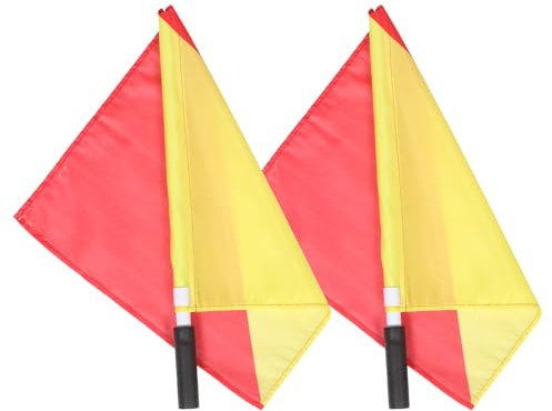Veemoon 2pcs 35x35cm Marine Signal Flags for Training and Performance, Red and Yellow Pvc Pole Waving Flags for Safety and Sports Use