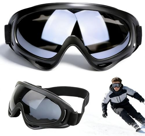 Homefantasy Lunette De Ski, Lot De 2 Lunette De Ski Pour Homme Et Femme, Protection UV, Anti-Buée, Coupe-Vent, Pour ActivitéS De Plein Air, Ski, Cyclisme, Snowboard, Randonnée