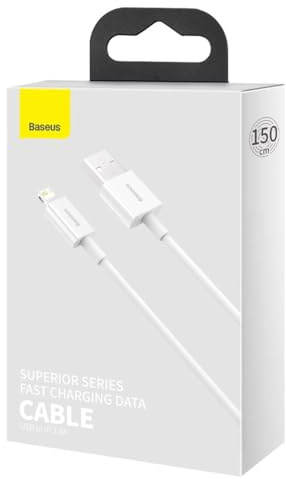 Baseus Superior, Lade- & Data Übertragungskabel, weiß, 1.5 m, 2.4 A, USB Type A & Lightning, Schnellladung