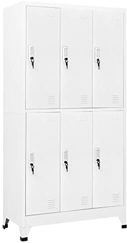 vidaXL Schließfachschrank Grau Umkleideschrank Wertfachschrank Metallspind
