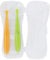 Cuillere Bebe Souple 2pcs / set en Silicone d'Alimentation Cuillère de Sevrage pour Bébé Infantile(Jaune et vert)
