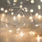 Lights4fun 200er LED Micro Lichterkette auf silbernem Draht warmweiß strombetrieben