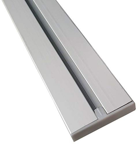 Vorhangschiene Aluminium - Silber 1 Lauf 390cm (120cm + 3x90cm) - Flache Gardinenschiene (7mm) - inkl. Vorhanggleiter