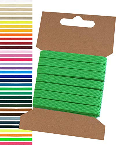 maDDma 5m Gummiband 6,6mm Gummilitze Wäschegummi elastisches Band Wäscheband Farbwahl, Farbe:hellgrün