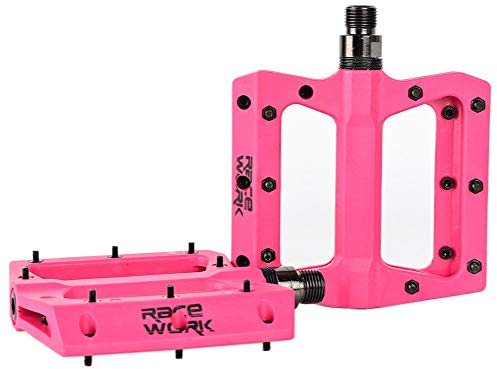 Catazer Mountainbike-Pedale, MTB-Pedale, BMX-Pedale, Nylonfaser, rutschfeste Fahrrad-Pedale, Clycling-Pedale (Pink)