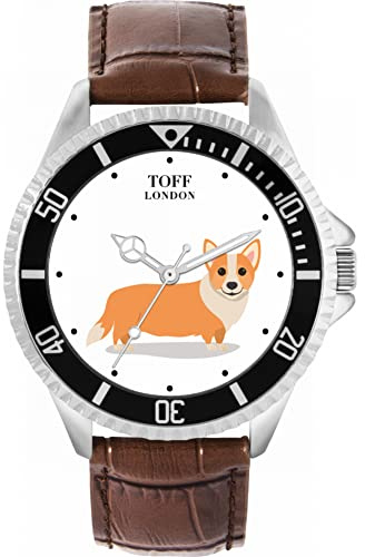 Toff London Corgi Hund Herren Armbanduhr 42mm Gehäuse Custom Design