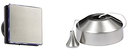 Knightsbridge LED Backlit Extractor Fan with Humidistat and Overrun Timer in Stainless Steel with Black Insert + 2 Way Pull Cord Light Switch in Brushed Chrome