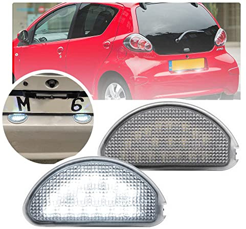 2 x LED Kennzeichenbeleuchtung kompatibel mit Toyota AYGO AB1 2005-2014# 81270-0H010 Canbus Aygo Licht Kennzeichen LED Rückschild Lampen