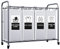 C&AHOME Wäschesortierwagen mit 4 Beuteln, Wäschekorb, Organizer, abnehmbare Taschen mit 6 Sortierkarten und robusten, abschließbaren Rollen für Kleidung, 100,1 cm L x 42,9 cm B x 80 cm H, grau