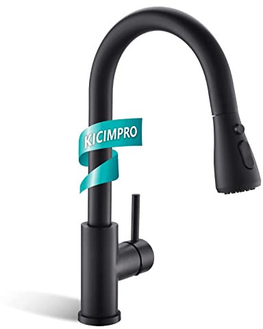 Kicimpro Kitchen Faucet with Pull Down sparyer,Leak Proof, Matte Black