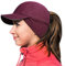 GADIEMKENSD Winter Fleece Hats Reflective Ponytail Hat for Women Baseball Caps with Earflap Drop Down Ear Warmer Mens Skull Cap Beanie with Visor Cold Hat for Outdoor Running Snow Ski Hiking Wine Red