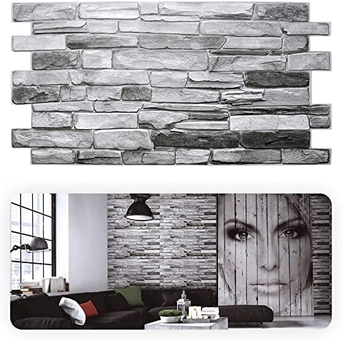 Grace Baltic - Panneaux muraux 3D pour décoration murale intérieure, non adhésifs, fins et élastiques, en PVC (18, Gris)