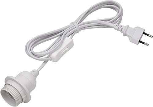 Meister Lampenfassung E27 - 3,5 Meter - weiß - Mit Ein-/Ausschalter - Ideal für DIY-Projekte - Geeignet für Steh- & Hängelampen / Lampenaufhängung mit Schalter / Kabel für DIY-Leuchte / 7443850