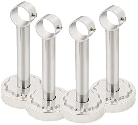 4 Pezzi Staffa da Soffitto Bastone per Tende Supporto Acciaio Inossidabile Flangia Staffe per Asta Armadio per Appendi Abiti a Parete (Lunghezza 150mm)
