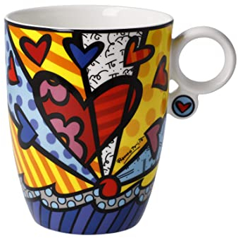 Goebel Romero Britto Kaffeebecher aus Fine Bone China A New Day - Pop Art, Maße: 9,5cm x 13cm x 11cm, 66-452-83-1