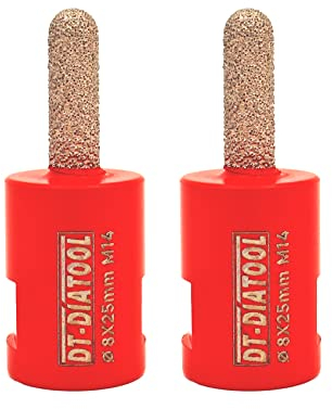 DT-DIATOOL mèche diamantée pour l'enlèvement du mortier 8x25mm, 2 pièces Fraises à mortier pour le ratissage du mortier des joints de briques