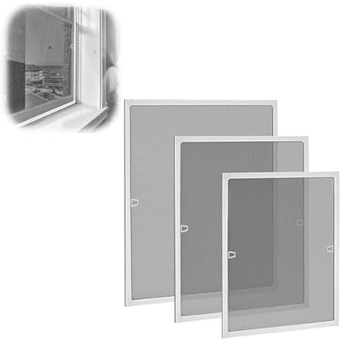 Aufun Fliegengitter Fliegenschutzgitter Insektenschutz für Fenster, Insektenschutz ohne Bohren und Schrauben mit Alu Rahmen,für Büro Schlafzimmer Küche(80×100cm, Weiß)