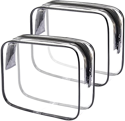 Kulturbeutel Transparent,Kulturtasche zum Transport von Flüssigkeiten,Kosmetiktasche Durchsichtig,Handgepäck-Reisezubehör,Transparente Toilettentasche Damen & Herren (2 Stück)