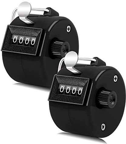 Mengenzähler Mechanisch, 2 Stücke Klicker Counter, Hand Zähler für Zählen Von Inventar, Sport, Golf (schwarz)