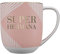 DRAEGER PARIS 1886 - Taza de Cerámica con Mensaje Personalizado - Diseño Chic Azul o Rosa - Capacidad 320 ml - Ilustraciones Geométricas Elegantes - Apta para Lavavajillas - No Microondas