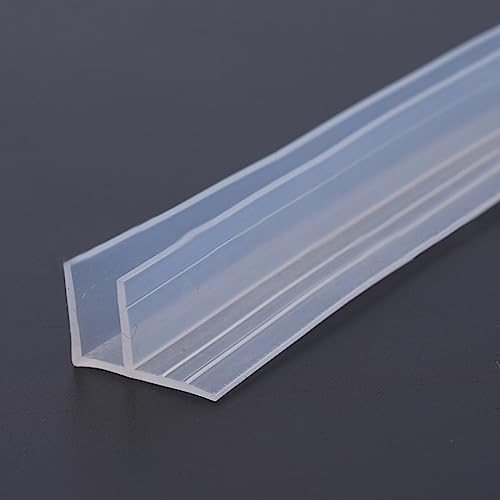 Tira de sellado de puerta de mampara de ducha en forma de F, tira de sellado de goma para vidrio de 6 mm de grosor