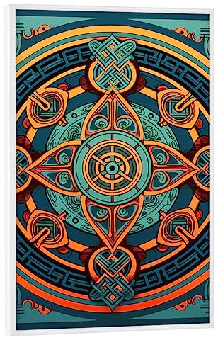 artboxONE Poster mit weißem Rahmen 90x60 cm Natur Mandala - Keltisch - Rollo - Bild Mandala Buddha druide