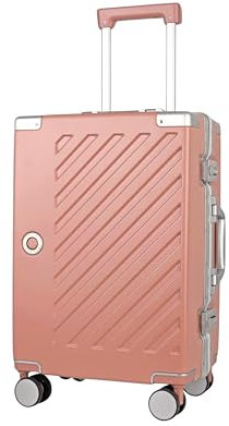 JLY Valigia Rigida 100% Policarbonato Senza Cerniera, Trolley da Viaggio con Doppio Lucchetto TSA, 4 Ruote Girevoli e Manico in Lega di Alluminio, Bagaglio da Stiva (Rosa Bubblegum, S (56cm 37L))