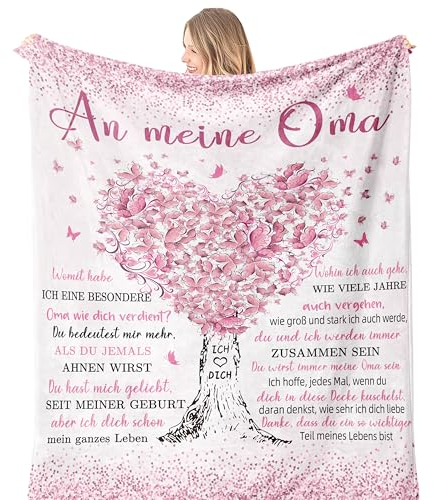Oma Geschenk Geburtstag, Geschenk für Oma Von Enkel, Beste Omi Decke 150x130CM, Beste Omi der Welt, Großmutter Geburtstagsgeschenk, Geschenkidee zum Muttertag, Weihnachten, Nanny Grandma Decke