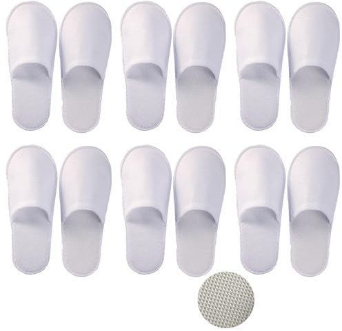 Bavooty Ciabatte Ospiti,Ciabatte da Viaggio,Pantofole Chiuse,Pantofole Ospiti,Monouso,Antiscivolo,Spugna Premium,Misura Universale,6 Paia