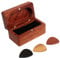 ibasenice Guitar Pick Holder Wooden Pick Box Guitar Pick Storage Container Guitar Accessory for Travel