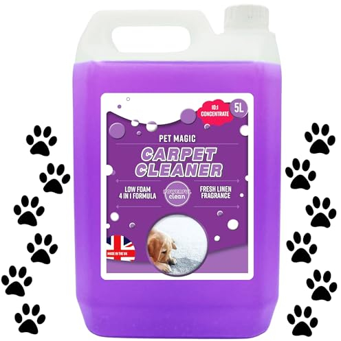 5 Litre Pet Carpet Cleaning Shampoo Solution Tough On Dog Stains Odour Remover Suitable For All Machines Fresh Linen Fragrance (1)