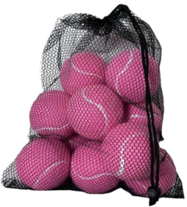 Oshhni 12 Pezzi di Palline da Tennis, Palline da Gioco, Resistenti all'Usura, Diametro 6,4 cm, Palline da Allenamento, Palline da Allenamento per attività di, Rosa