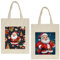 HOHODIY Weihnachtsmann-Tragetasche aus Segeltuch für Handwerk, Einkaufen, Lebensmittel, Bücher, Strand, Wickeltasche, Mehrfarbig 16, 14x17.5in/35.5x44.5cm