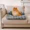 FUNNYFUZZY Beruhigende Hundebett-Matte, flauschiger Couchbezug für Sofa, Möbelschutz mit abnehmbarem, waschbarem Bezug für kleine Hunde und Katzen (Grau, 70 x 61 x 14 cm)