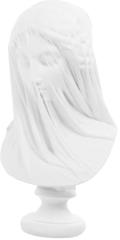 Alipis Mädchenstatue Mit Schleier Harz Weiß 15.00 X 7.50 X 6.00 cm | Harz, Weiß, Garten Dekor, Arbeitsplatten, Regale, Nachttische, Kaminsimse