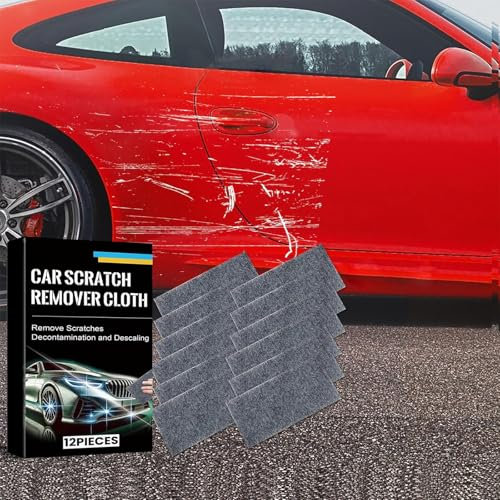 Nano Sparkle Cloth, 12 teiliges Set Nano Sparkle Tuch zum Entfernen von Kratzern, Auto Reinigungstuch, multifunktional, kompatibel mit allen Farben, wiederverwendbar, Politur, Pflege