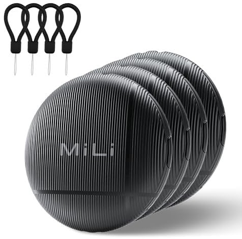 MiLi LiTag Android Bluetooth Tracker | Luggage Tracker | Key Finder | Item Locator Compatible with Google Find Hub, Tracking Tag for Keys, Suitcase, Bag, Wallet, 4 Pack