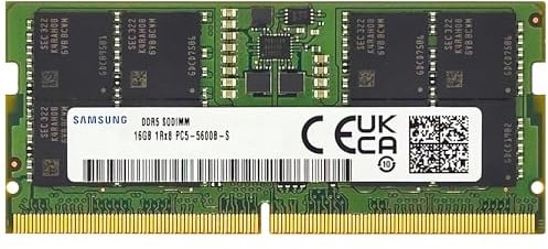 Samsung Memoria RAM da 16 GB DDR5 5600 MHz PC5-44800 CL46 SODIMM 1Rx8 Single Rank 1,1 V 262 pin per laptop, notebook