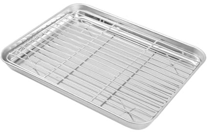 IMIKEYA Kühlgitter Für Backofen Backgitter Mit Backblech Backbleche Zum Braten Und Backen Ofengitter Zum Abtropfen Von Öl