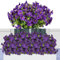 Flores Artificiales de Exterior, 6 Paquetes Flores Plástico de Trompeta, Plantas de Floración Simulada con Protección UV, para Interior y Exterior, Decoración del Hogar, Balcón Porche, violeta