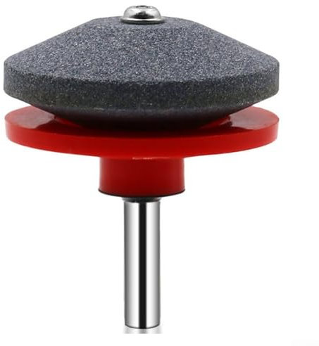 Afilador de cortacésped para taladro eléctrico, piedra de afilar giratoria para un cuidado eficiente de la hoja (rojo)