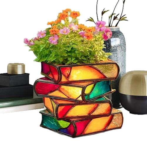 Macetas De Interior - Plantador Decorativo con Forma De Libro - Jardinera Decorativa En 3D para Exhibición En Patio Balcón Escritorio Y Decoración del Hogar para Amantes De Los Libros