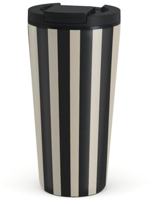 BURGA 500 ml Reisebecher mit Deckel – Isolierter Kaffeebecher aus Edelstahl, hält Getränke 6 Std. heiß und 24 Std. kalt, auslaufsicherer Klappdeckel, passt in Becherhalter