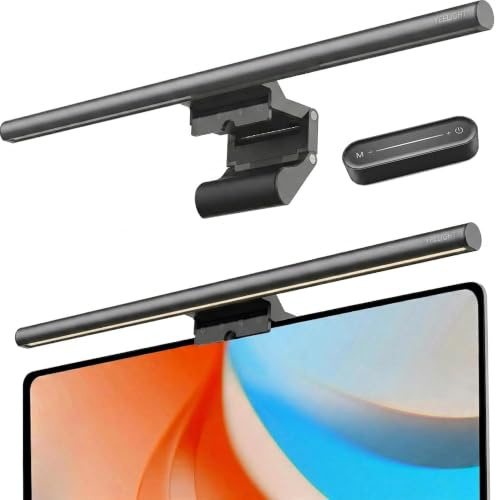 Yeelight Lámpara Monitor con Control Remoto Inalámbrico 40cm, Luz Monitor 250LM Protección Ocular, Barra de Luz LED USB para Oficina y Gaming, Monitor Light Bar Regulable, Screenbar Antireflejos