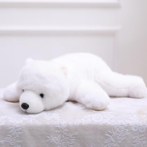Xiyocadt Eisbär Kuscheltier, 28/38/55cm Plüschtier, Stofftier Plüsch Puppe Plüschtiere, Geschenk für Jungen Mädchen (55CM)