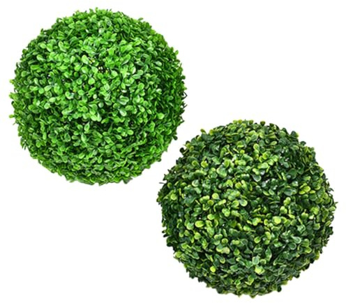 Palle Decorative Vegetazione Artificiale 2 Pezzi in Plastica, Verdi | Aspetto Realistico, Uso Interno ed Esterno, per Soffitti e Alberi, Stile Rustico per Feste Familiari